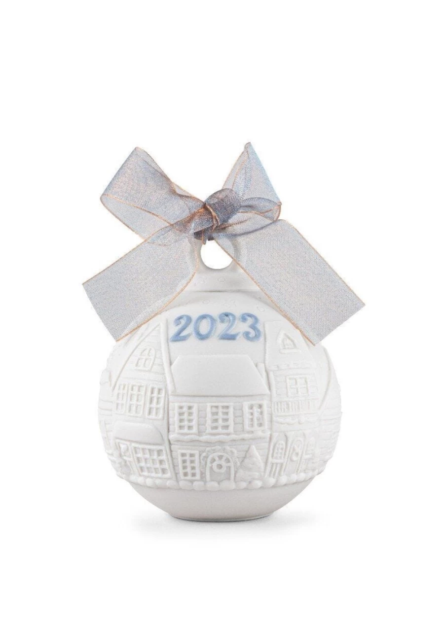 "Lladró 2023 Christmas Ball - Handcrafted Porcelain Holiday Ornament"