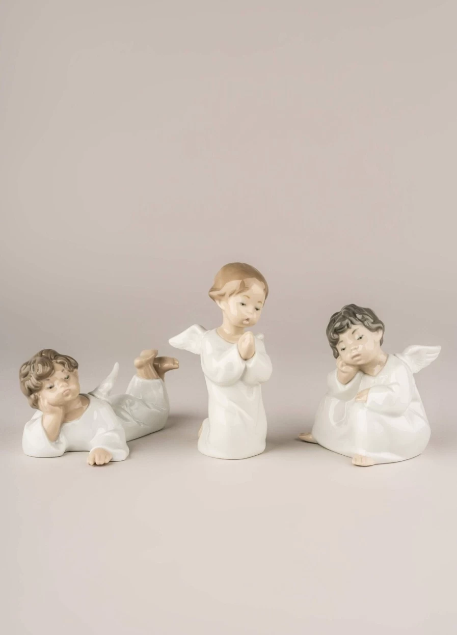 Lladró Angel Laying Down Porcelain Figurine - Elegant Collectible Home Decor