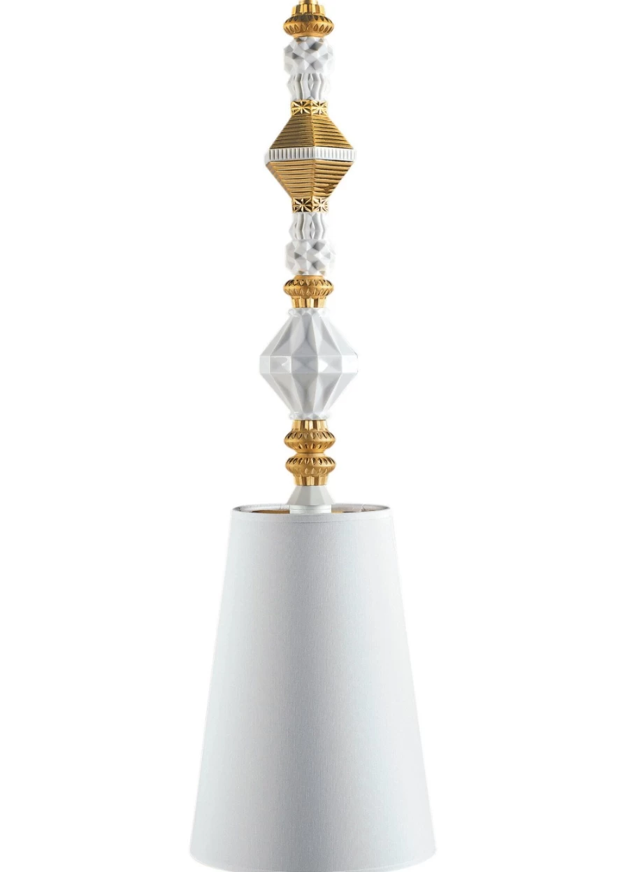 Lladró Belle De Nuit Golden Ceiling Lamp II - Elegant Crystal Chandelier for Luxury Home Decor