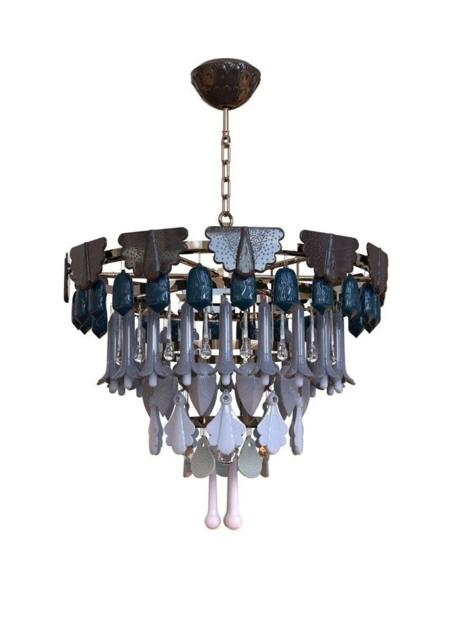 Lladró Winter Seasons Chandelier – 70 cm Elegant Crystal Ceiling Light for Holiday Decor