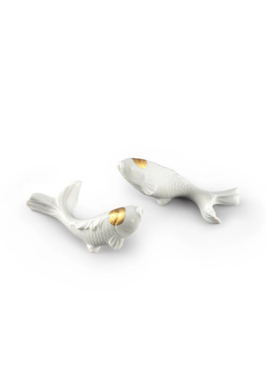 Lladró Golden Koi Fish Sculpture - Elegant Collectible Figurine with Luster Finish
