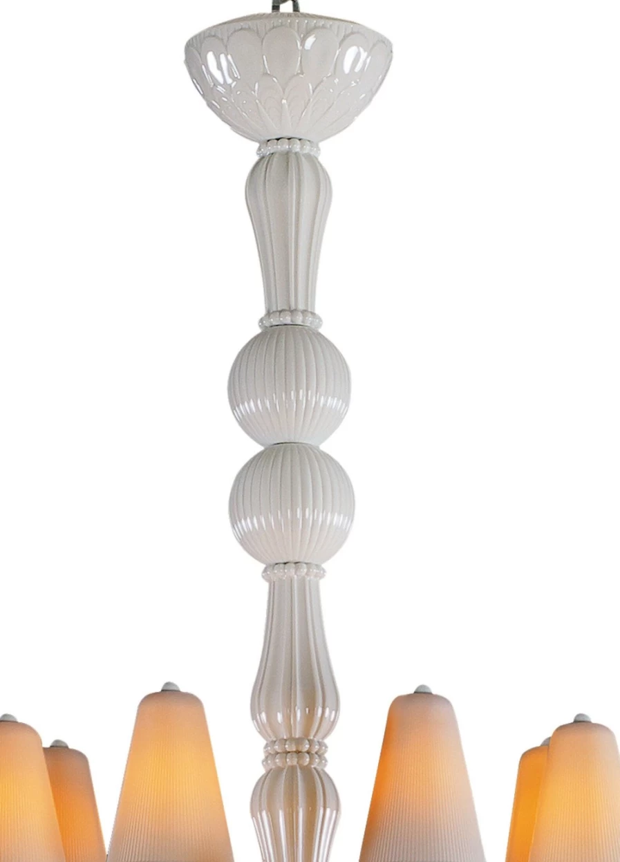 Lladró Ivy And Seed 32-Light Large White Chandelier – Elegant Crystal Ceiling Light Fixture for Dining Room