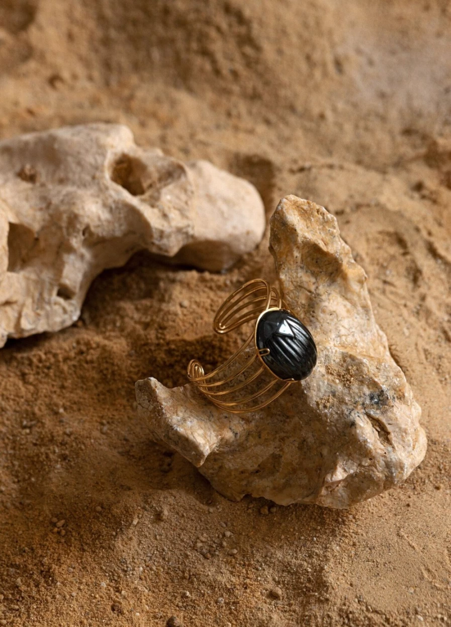 Lladró Scarab Cuff - Elegant Egyptian-Inspired Jewelry for Women