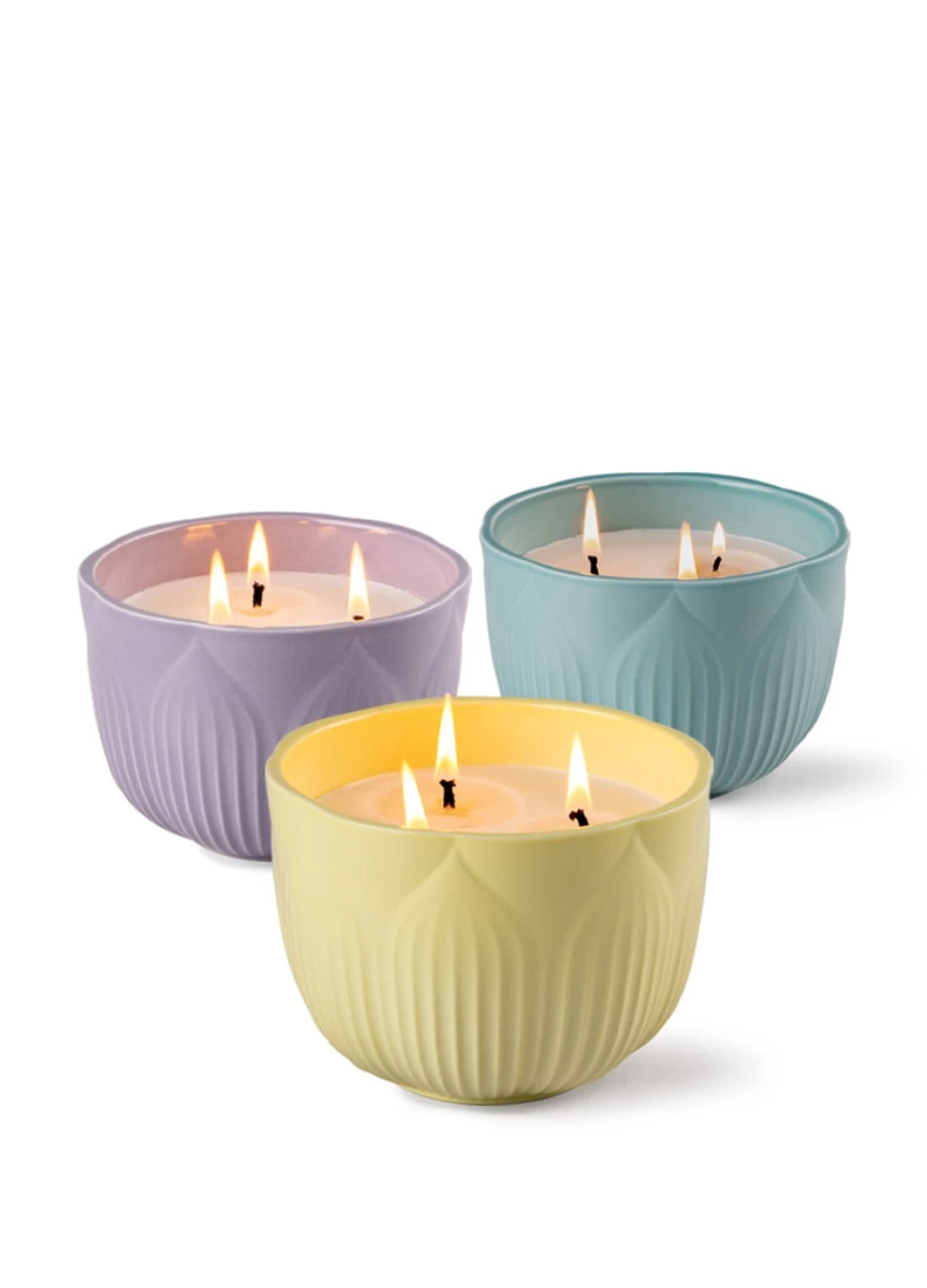 Lladró Fleurs Scented Candles Set - Elegant Floral Home Fragrance Collection