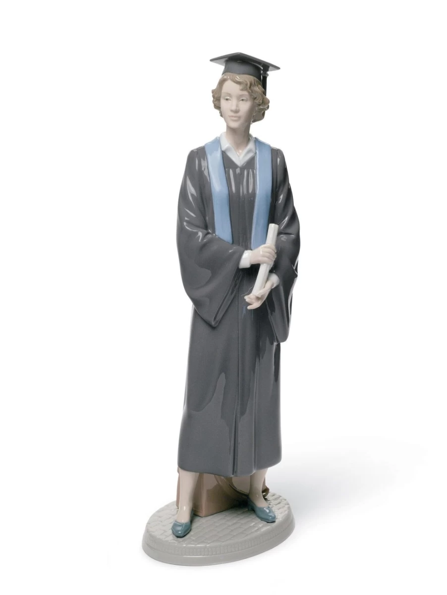 Lladró Her Commencement Porcelain Woman Figurine - Elegant Graduation Gift Collection
