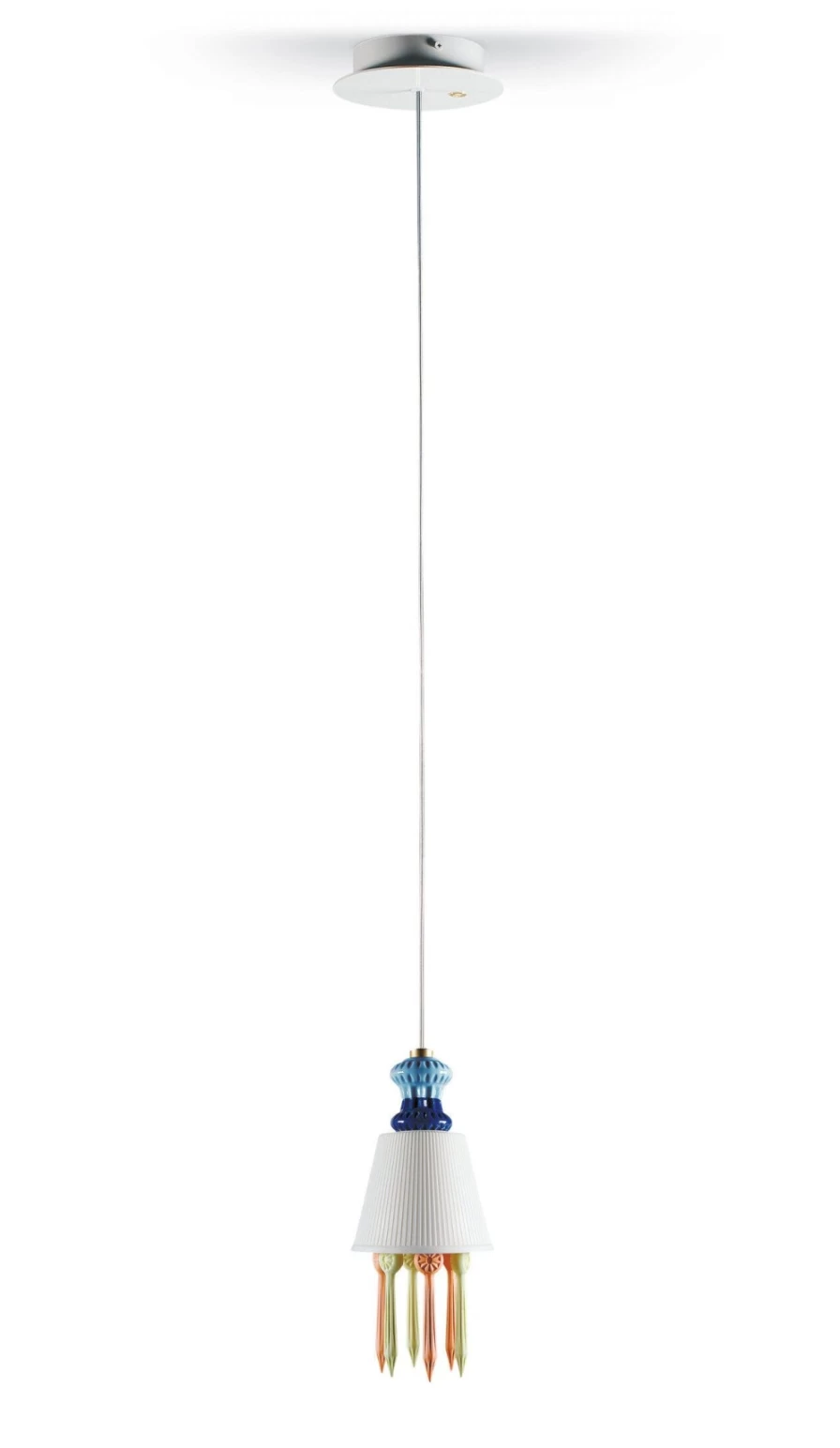 Lladró Belle De Nuit Ceiling Lamp with Lithophane and Tears – Multicolor Handmade Porcelain Chandelier (US)