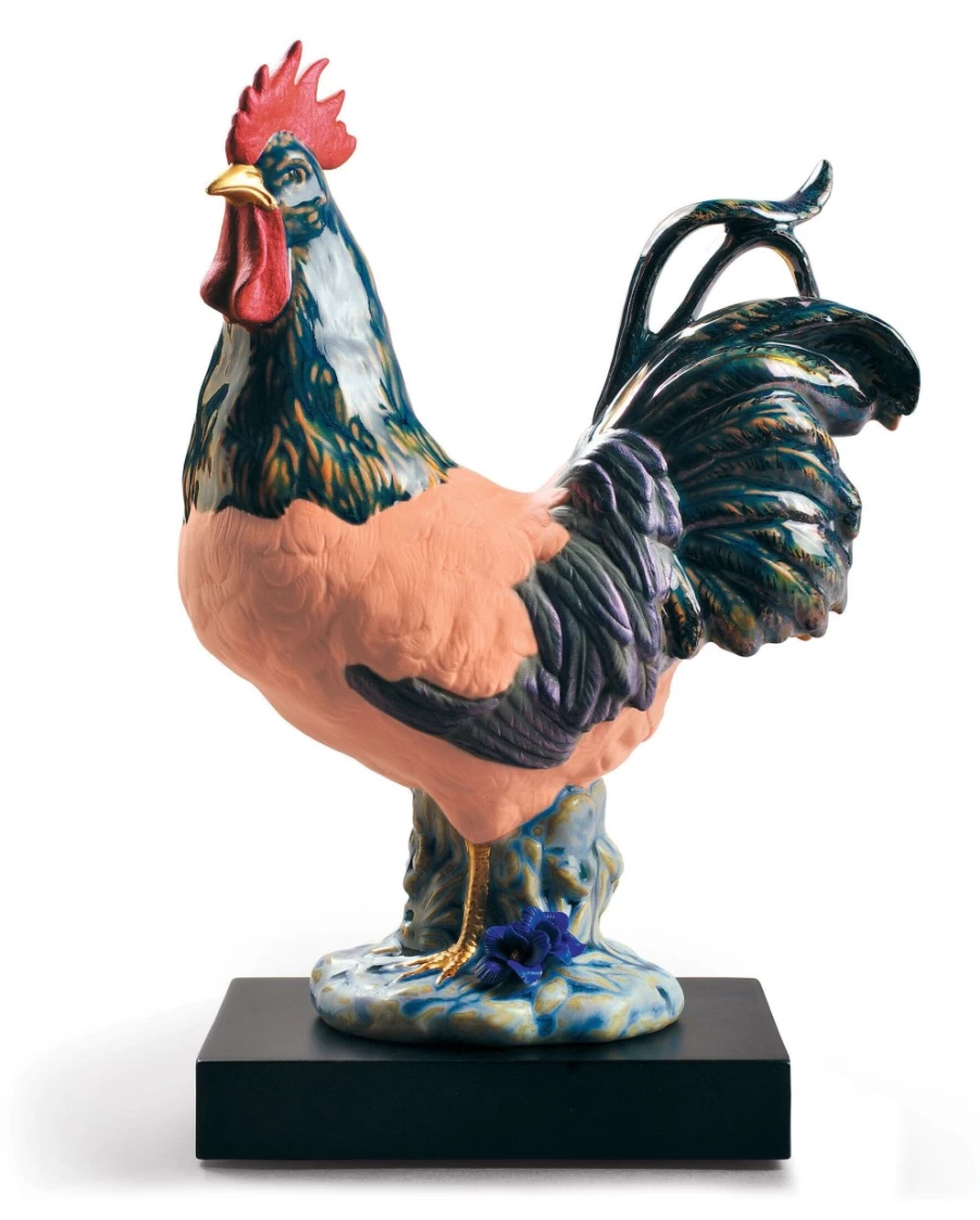 "Lladró Limited Edition Rooster Figurine – Collectible Porcelain Rooster Statue"
