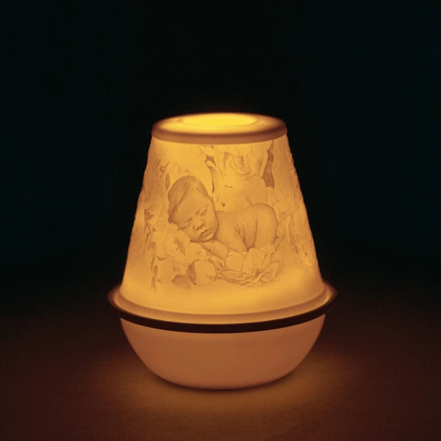 "Customizable New Baby Lithophane Night Light - Personalized Nursery Decor by Lladró"