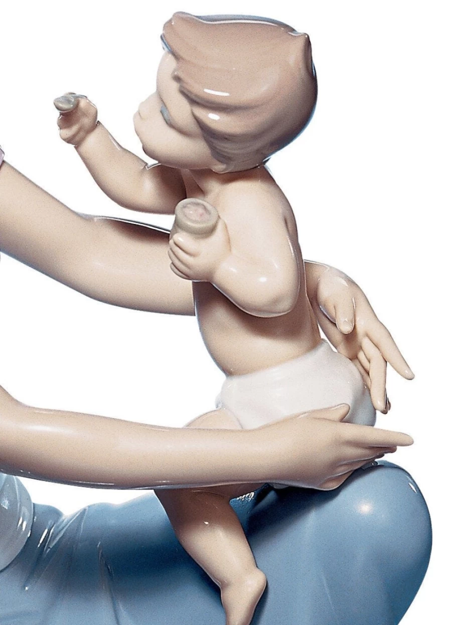 "Lladró Mother Figurine - One For You, One For Me Porcelain Sculpture"