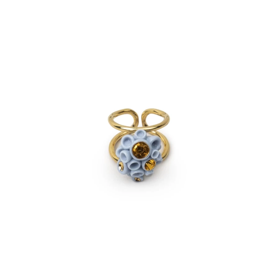 Lladró Coral Blue Reef Sterling Silver Ring – Elegant Ocean-Inspired Jewelry