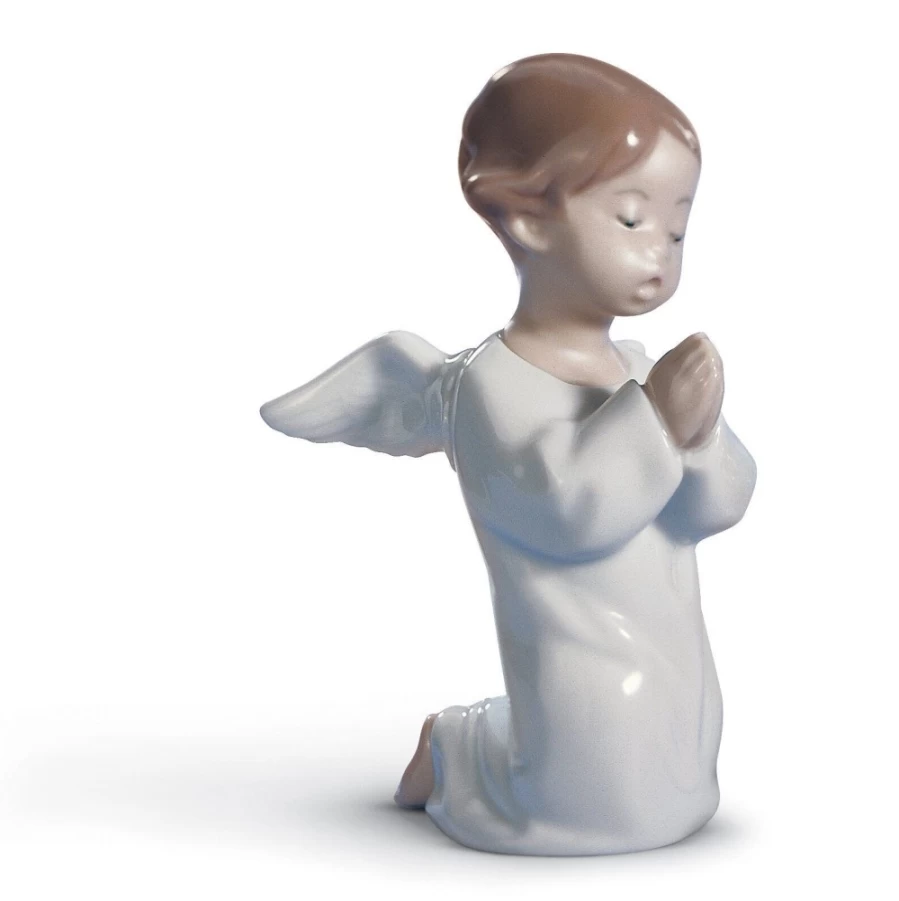 Lladró Angel Praying Porcelain Figurine - Handcrafted Collectible Statue