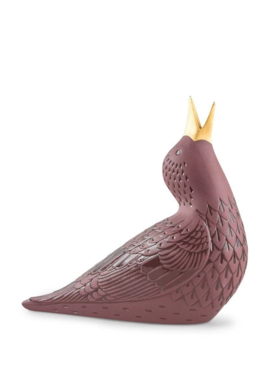 Lladró Starling I Figurine - Handcrafted Purple Porcelain Bird Collectible