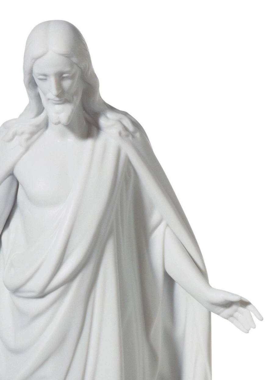 "Lladró Porcelain Christ Figurine - Left Handed Collectible Religious Statue"