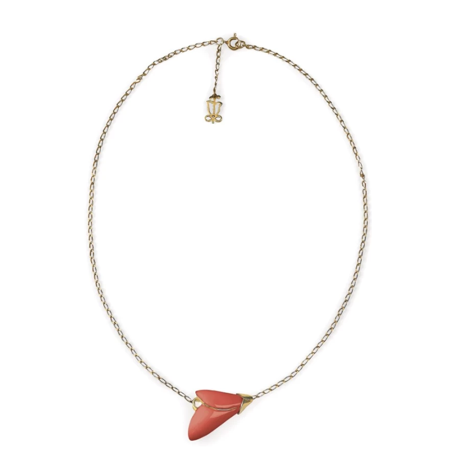 Lladró Heliconia Coral Pendant - Handcrafted Porcelain Jewelry