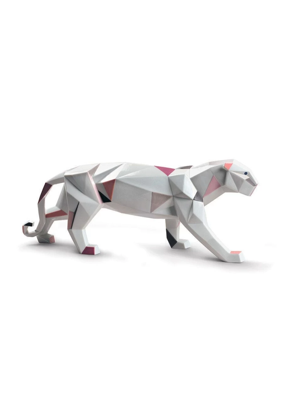 Lladró Panther Figurine - Handcrafted Porcelain Panther Sculpture for Collectors
