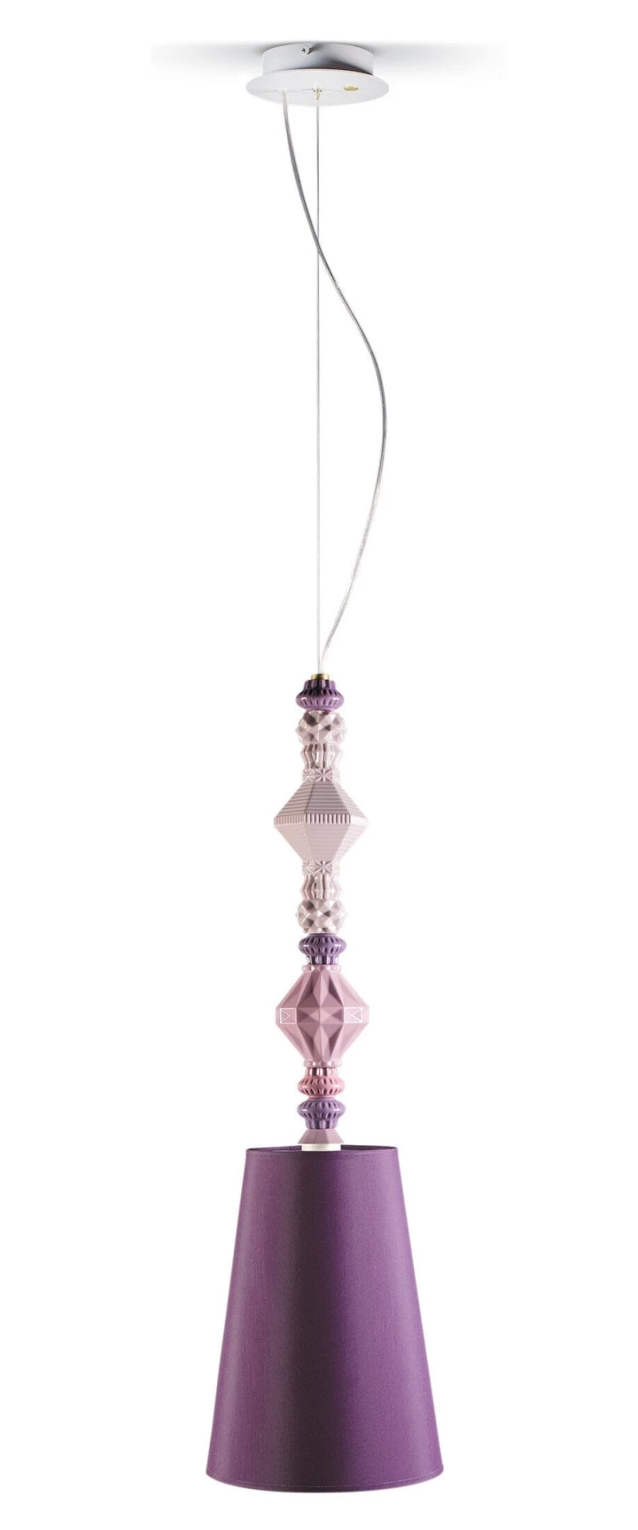 Lladró Belle De Nuit II Pink Ceiling Lamp | Elegant Floral Design