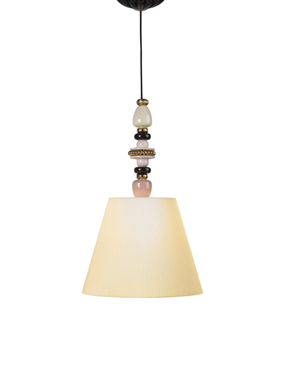 Lladró Firefly Ceiling Lamp in Pink and Gold - Elegant Crystal Lighting for Modern Interiors