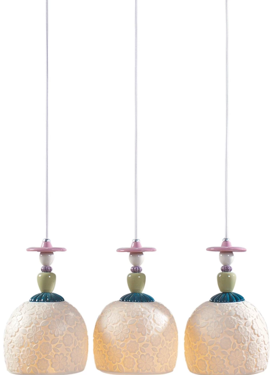Lladró Mademoiselle Lineal 3-Light Ceiling Lamp Coastal Ocean Design for Living Room Bedroom