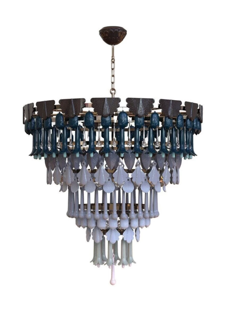 Lladró Winter Seasons Chandelier 100cm Elegant Crystal Ceiling Light Fixture