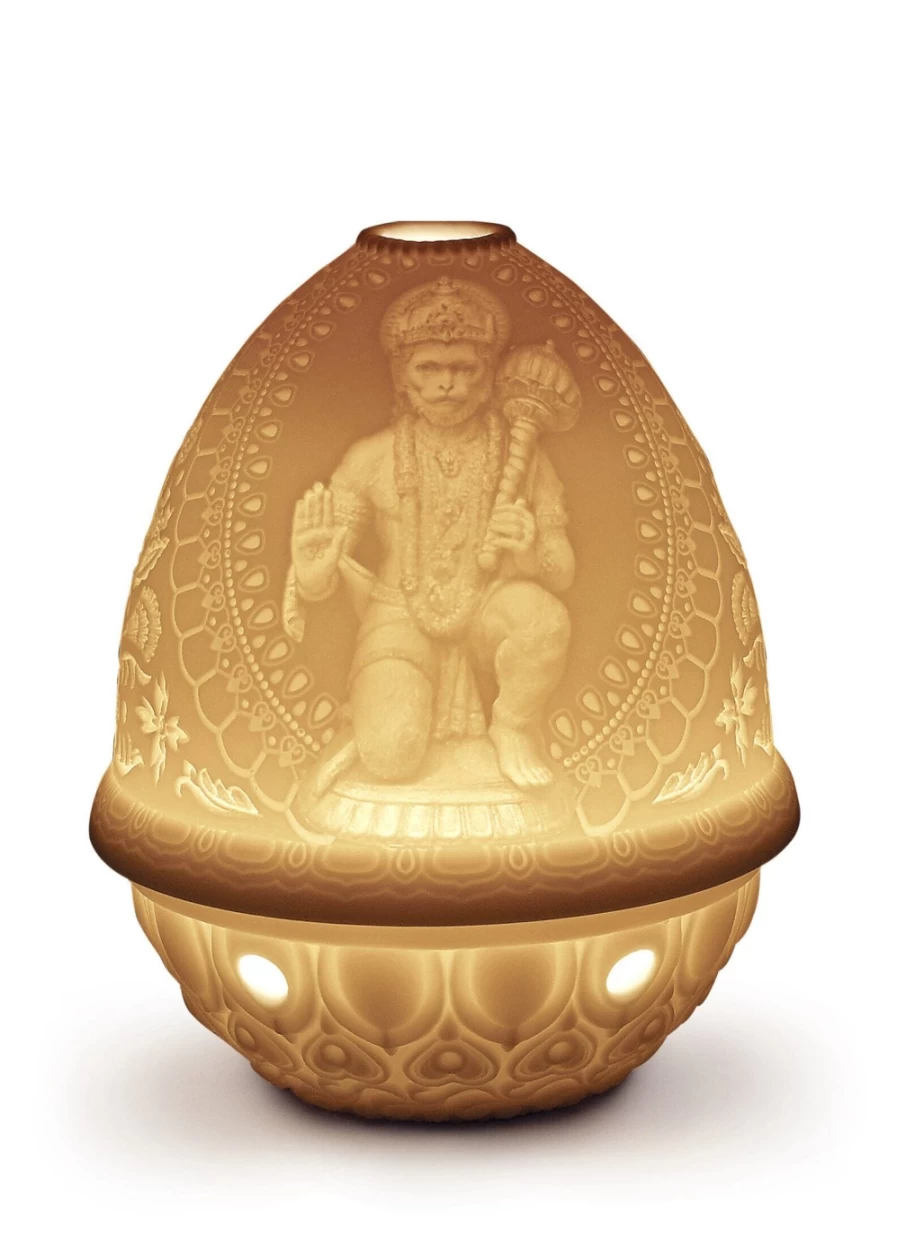 "Lladró Hanuman Lithophane Handcrafted Porcelain Night Light"