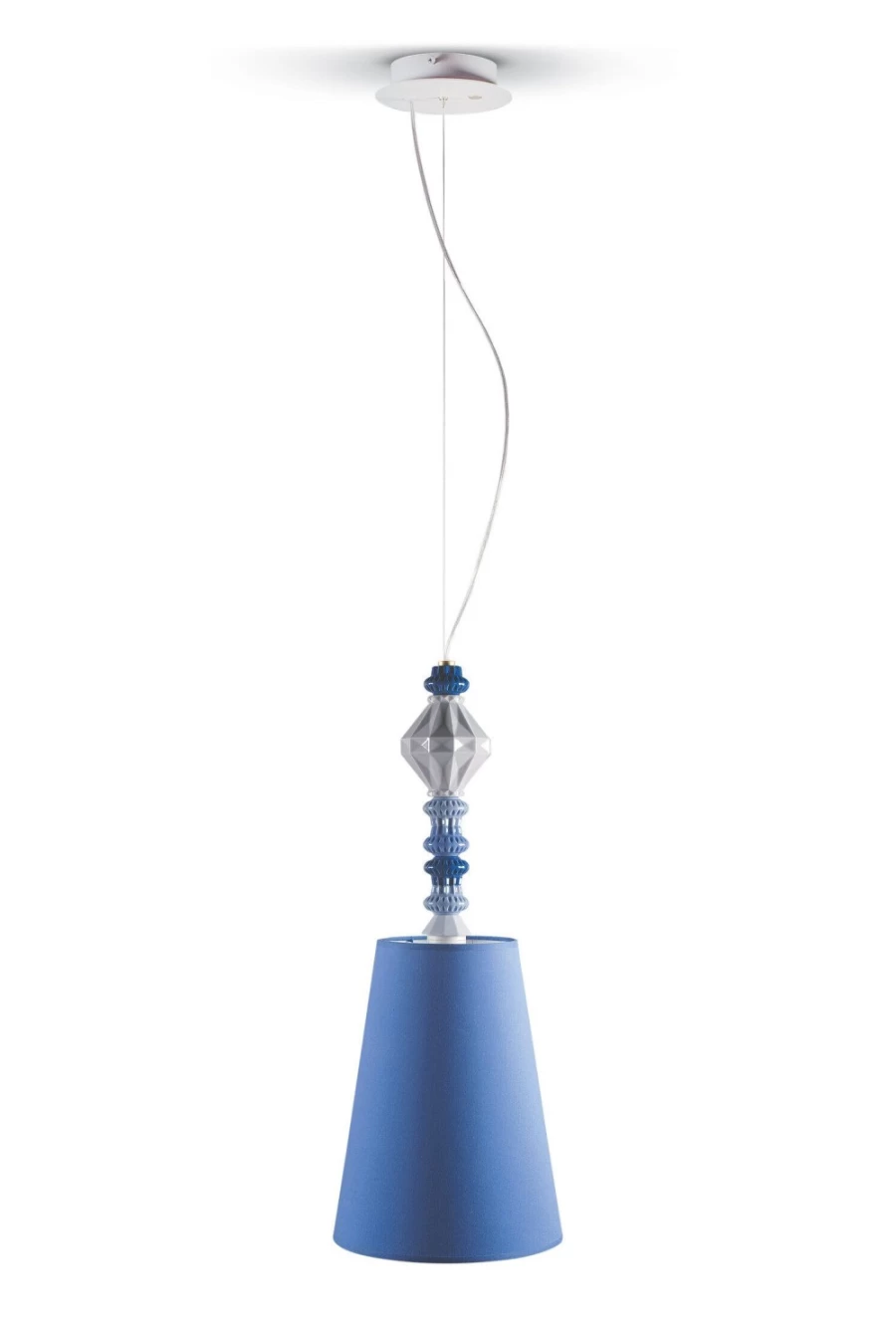 Lladró Belle De Nuit Blue Ceiling Light Fixture | Elegant Handcrafted Porcelain Chandelier