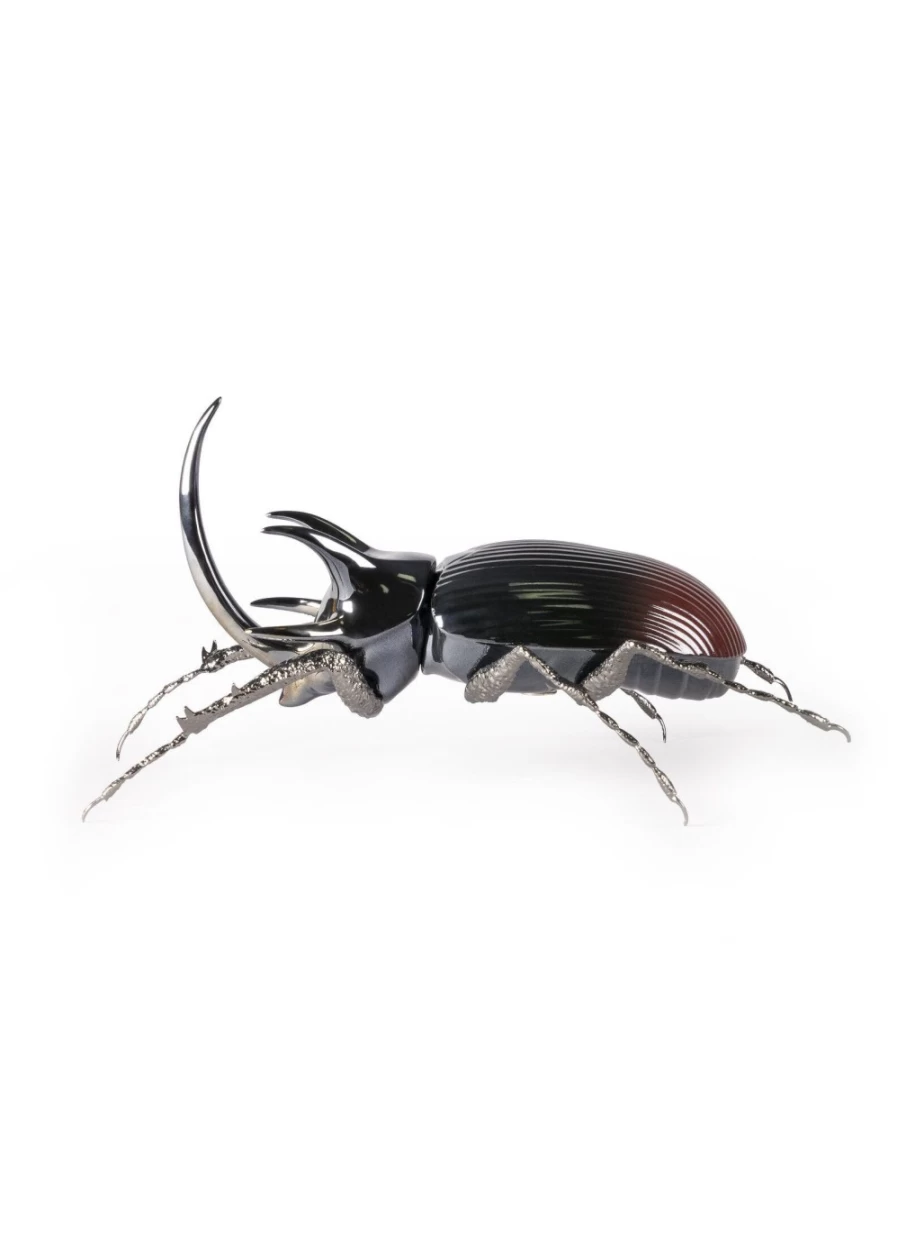 Lladró Rhinoceros Beetle Porcelain Sculpture | Handcrafted Figurine for Collectors