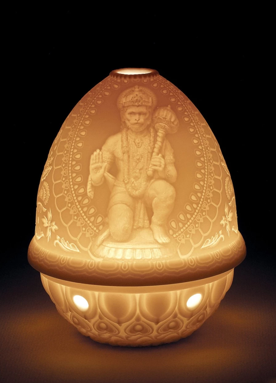 "Lladró Hanuman Lithophane Handcrafted Porcelain Night Light"