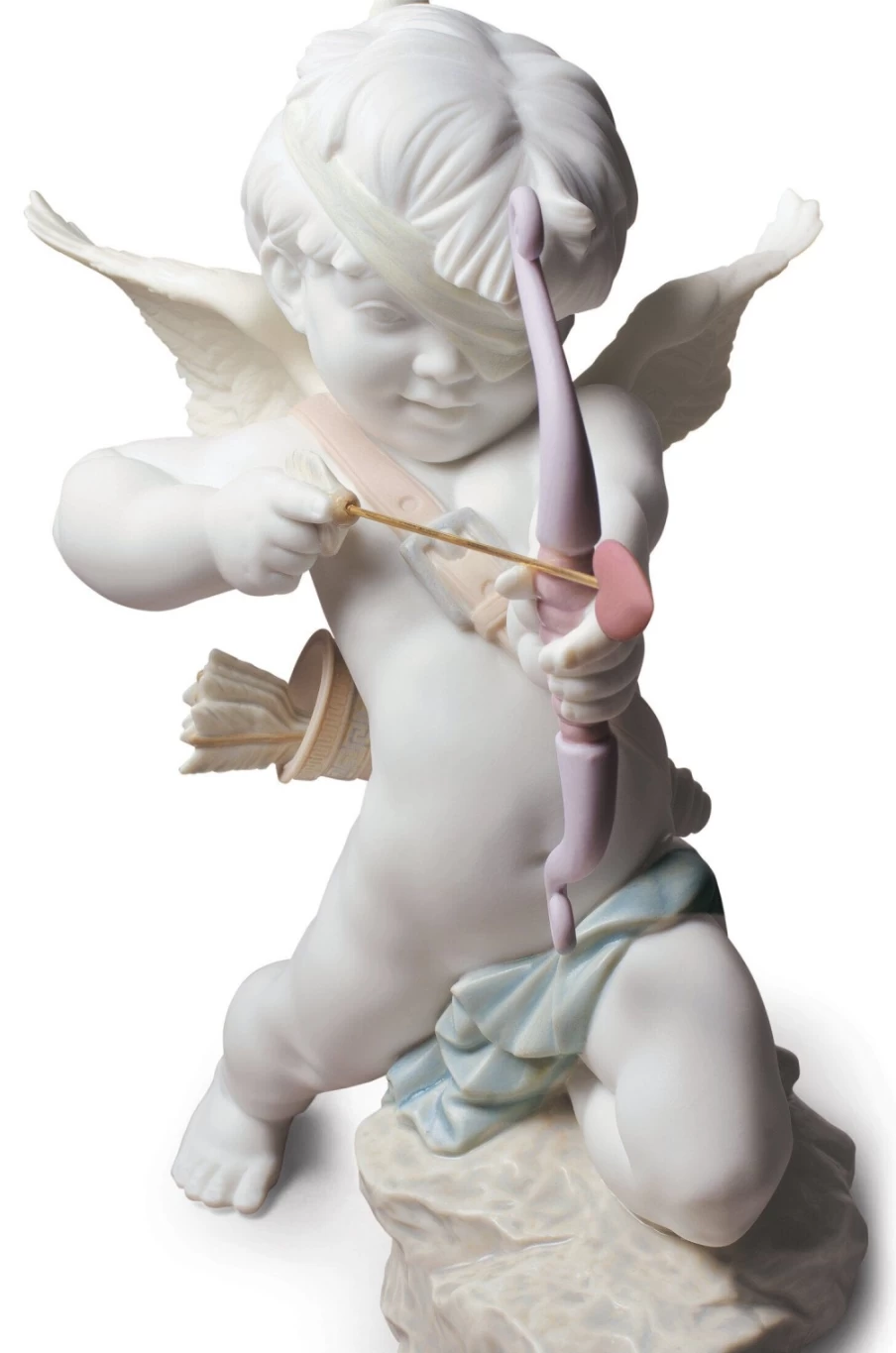 Lladró Straight To The Heart Cupid Angel Porcelain Figurine Collectible