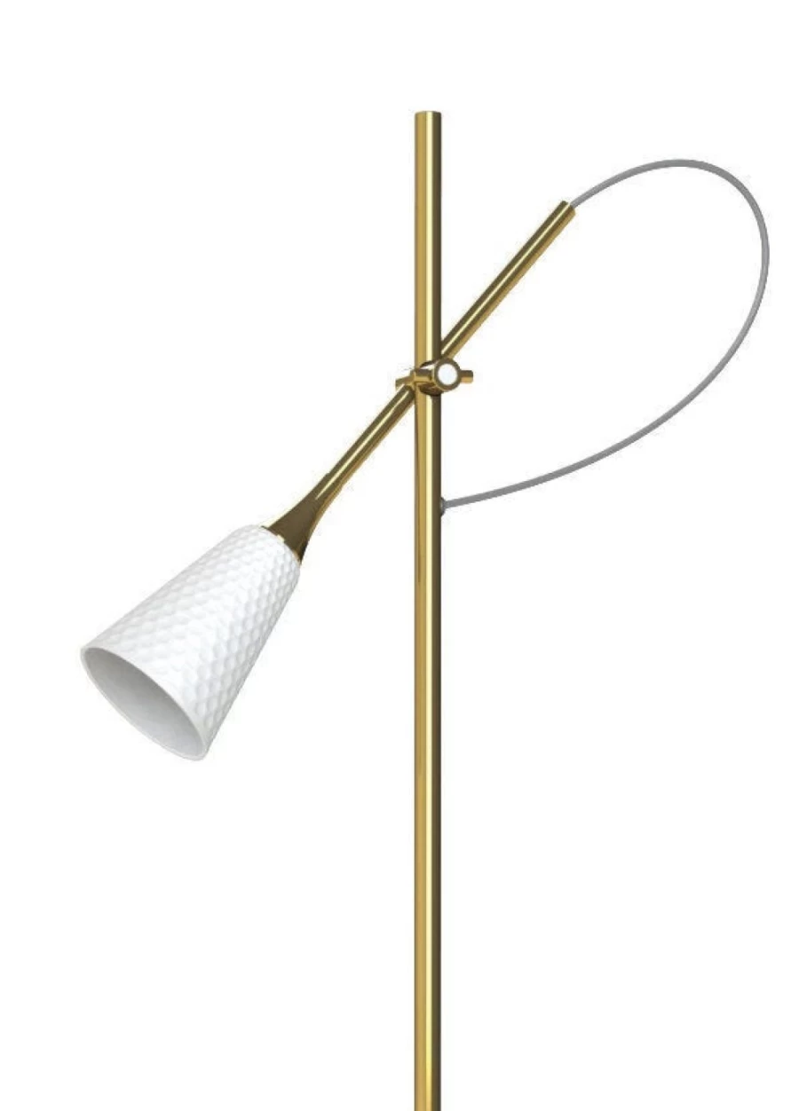 Lladró Gold Floor Reading Lamp – Modern Adjustable Standing Light for Living Room & Study