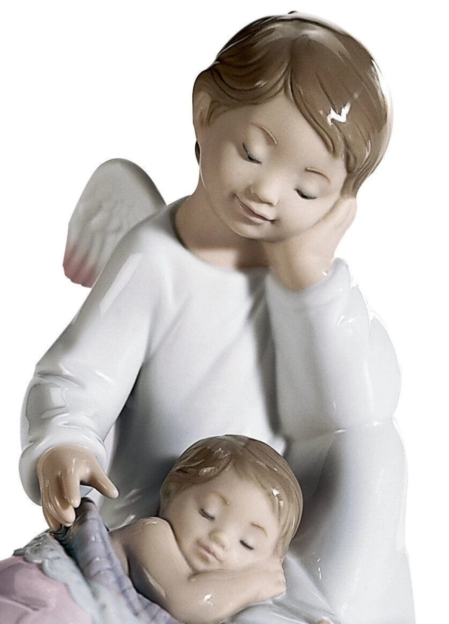 Lladró My Guardian Angel Pink Porcelain Figurine Collectible Art Piece