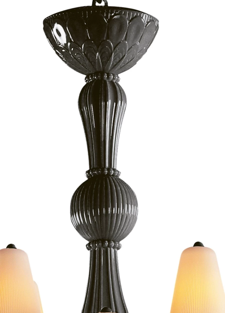 Lladró Absolute Black Medium Chandelier with 20 Lights - Ivy And Seed Collection