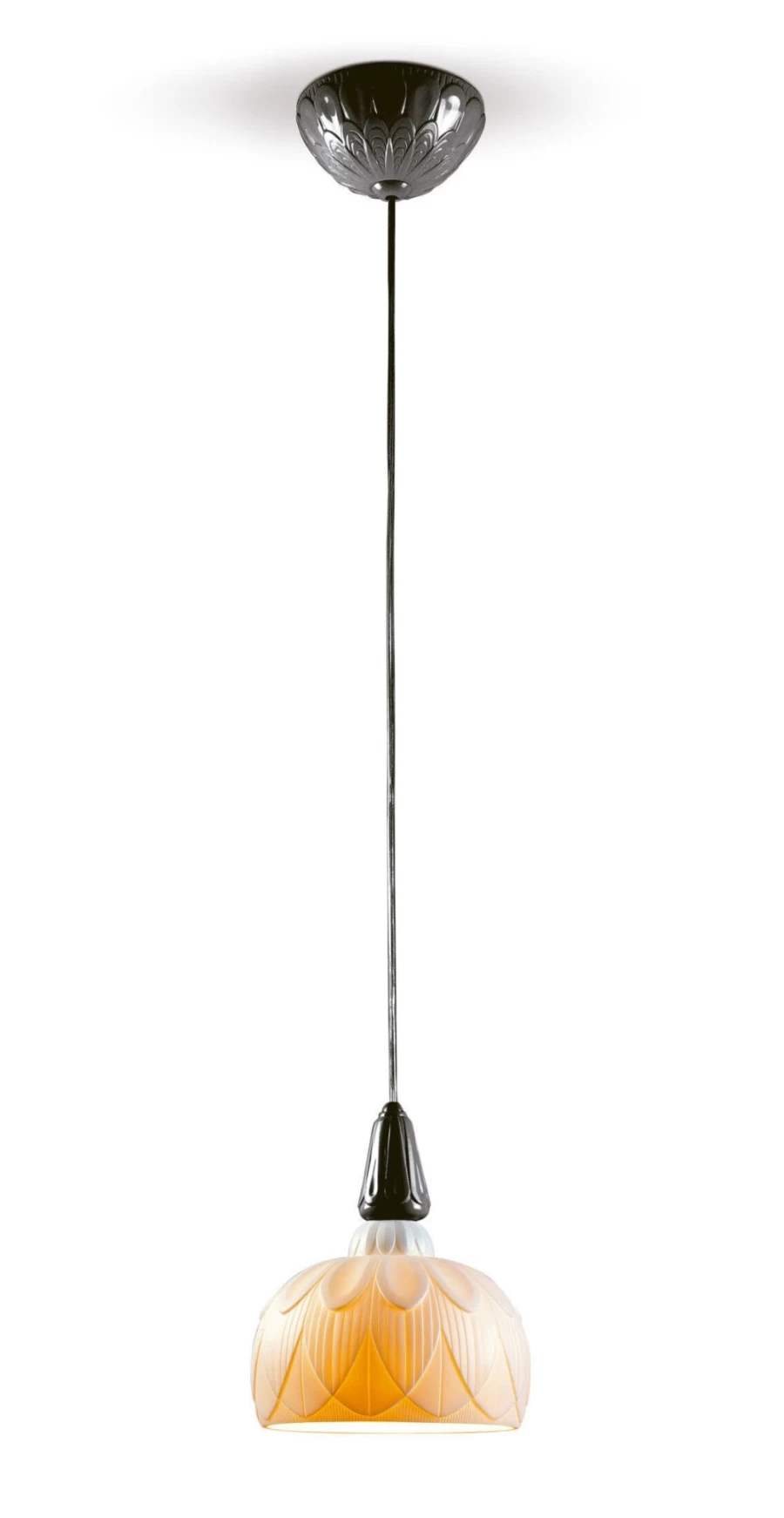 Lladró Ivy And Seed Single Ceiling Lamp in Absolute Black for US Market