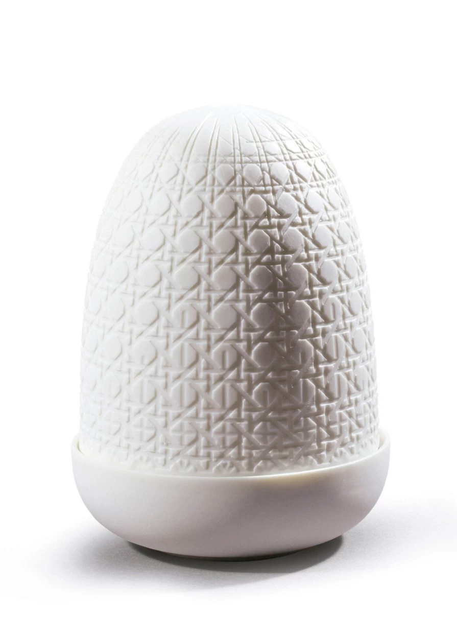 Lladró Wicker Dome Table Lamp – Handwoven Rattan Shade, Modern Boho Home Decor Lighting