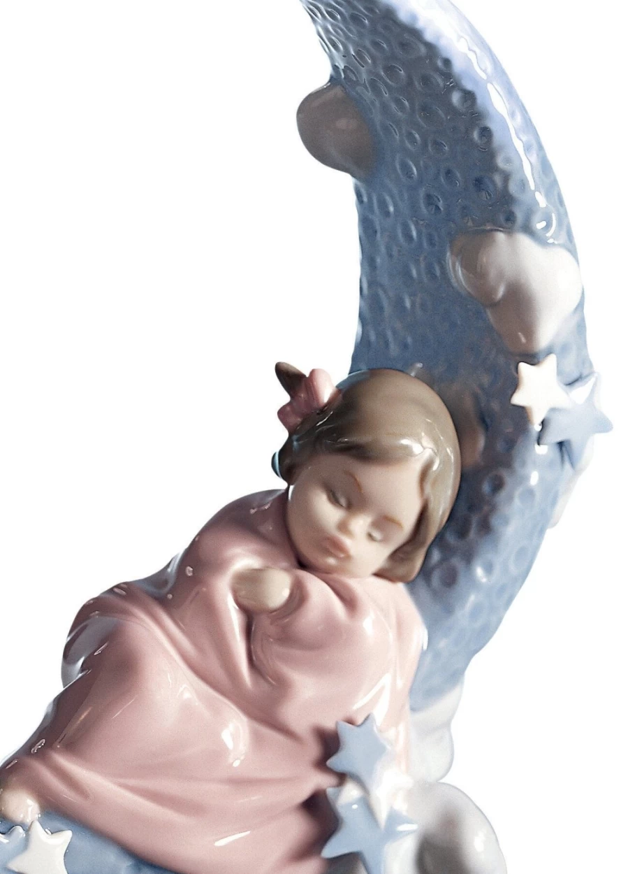 Lladró Heavens' Lullaby Porcelain Girl Figurine - Collectible Art Sculpture