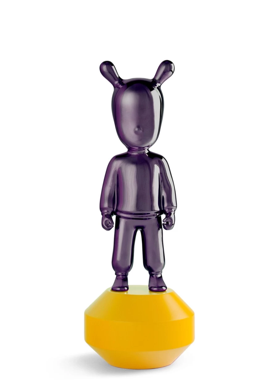 Lladró The Guest Little Purple on Yellow Porcelain Figurine - Small Collectible Model