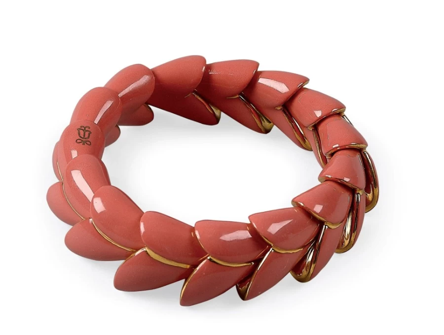 Lladró Heliconia Coral Charm Bracelet - Elegant Handcrafted Jewelry