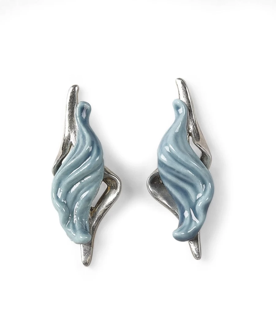 Lladró Porcelain Aquarium Short Stud Earrings - Exquisite Handcrafted Fish Design Jewelry