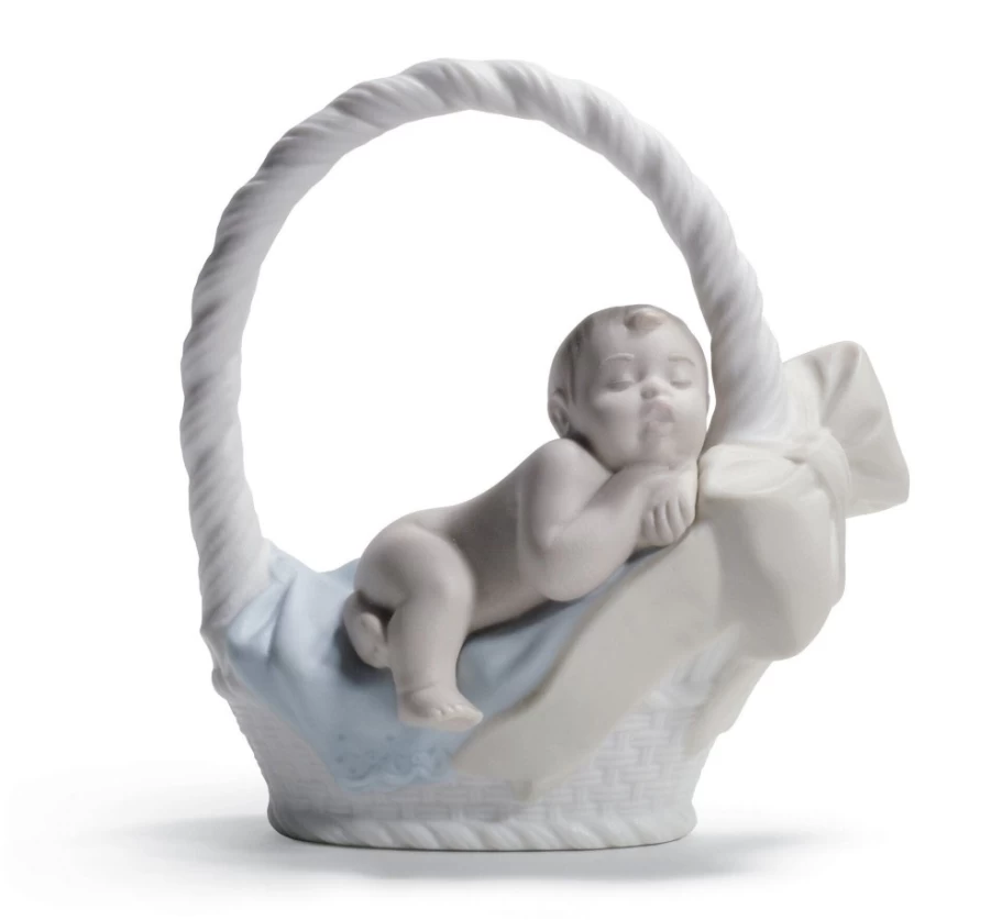 Lladró Porcelain Newborn Baby Boy Figurine - Handcrafted Collectible Sculpture for Christening Gifts