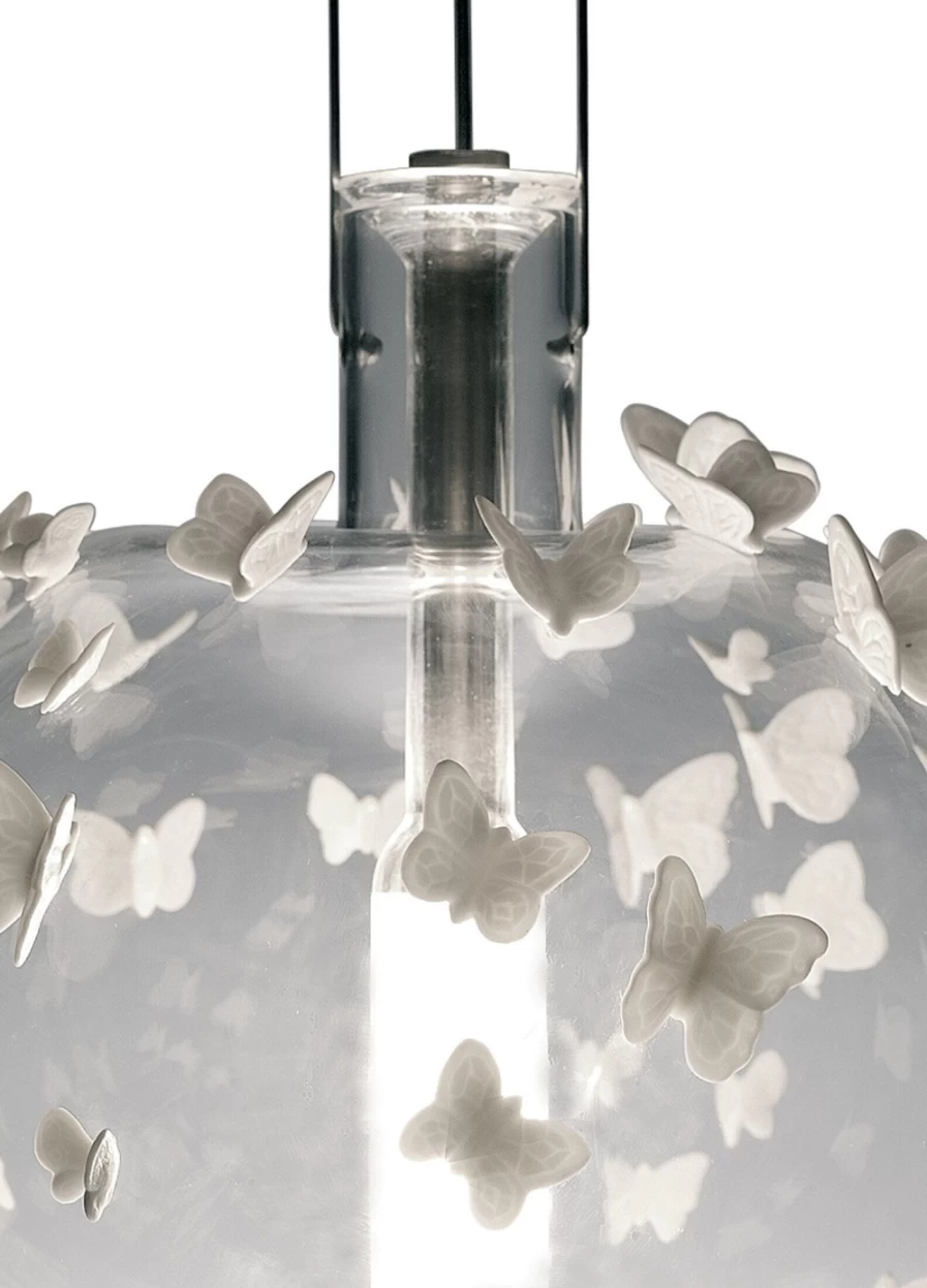 Lladró Freeze Frame Butterflies Ceiling Lamp - Elegant Butterfly Design LED Light for Home Decor (US)