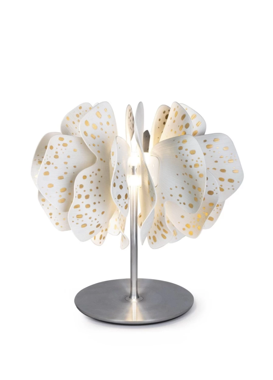 Lladró Nightbloom White & Gold Table Lamp – Elegant Ceramic Lighting for Home Decor