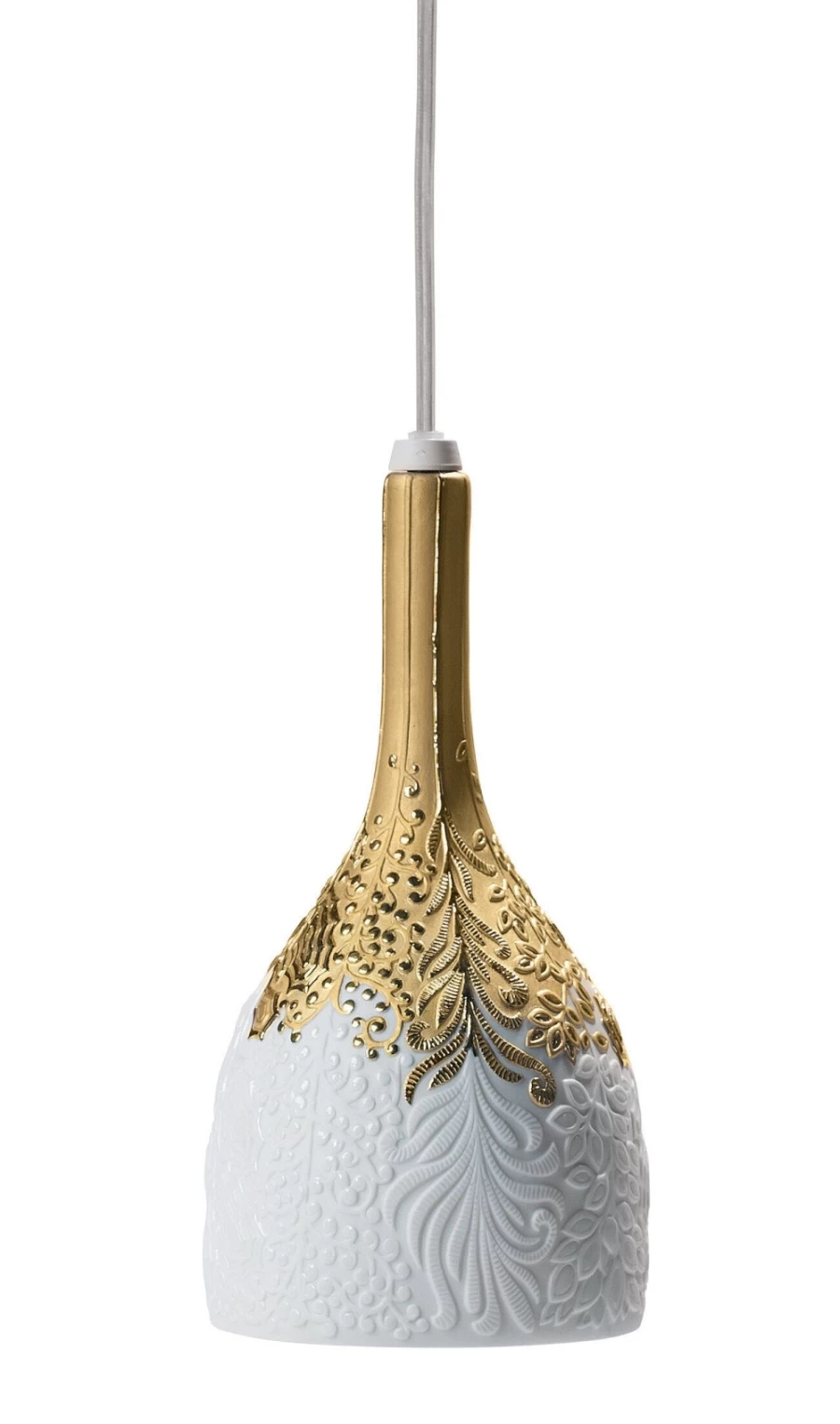 Lladró Golden Luster Hanging Lamp – Elegant Ceiling Light for Modern Decor