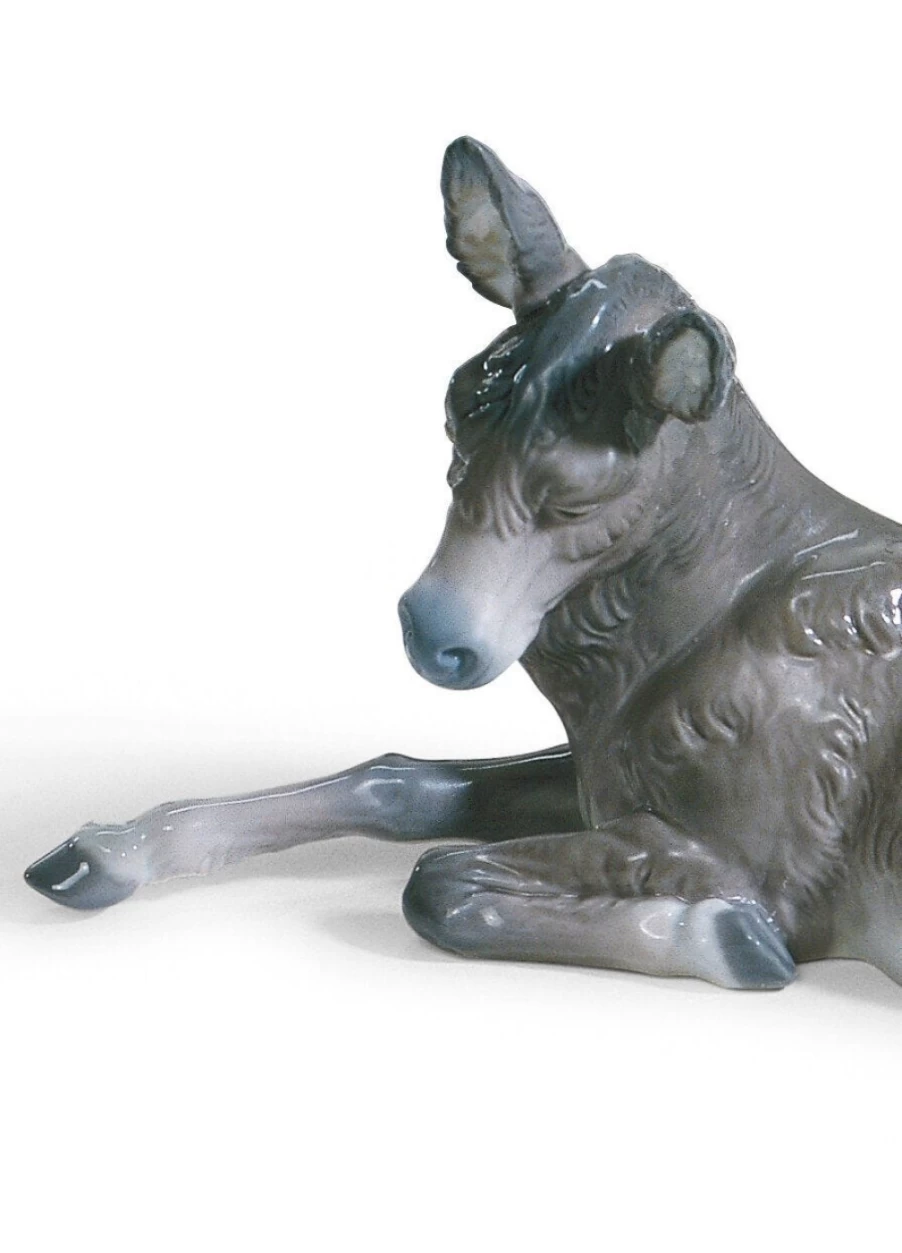 Lladró Donkey Nativity Figurine - Handcrafted Christmas Creche Statue