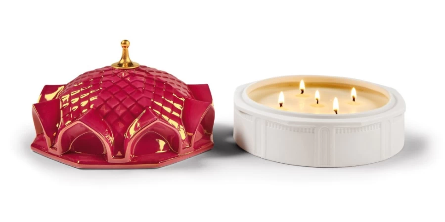 Lladró Scheherazade's Quarters Scented Candle - 1001 Lights Peony Fragrance, Night Approaches Aroma