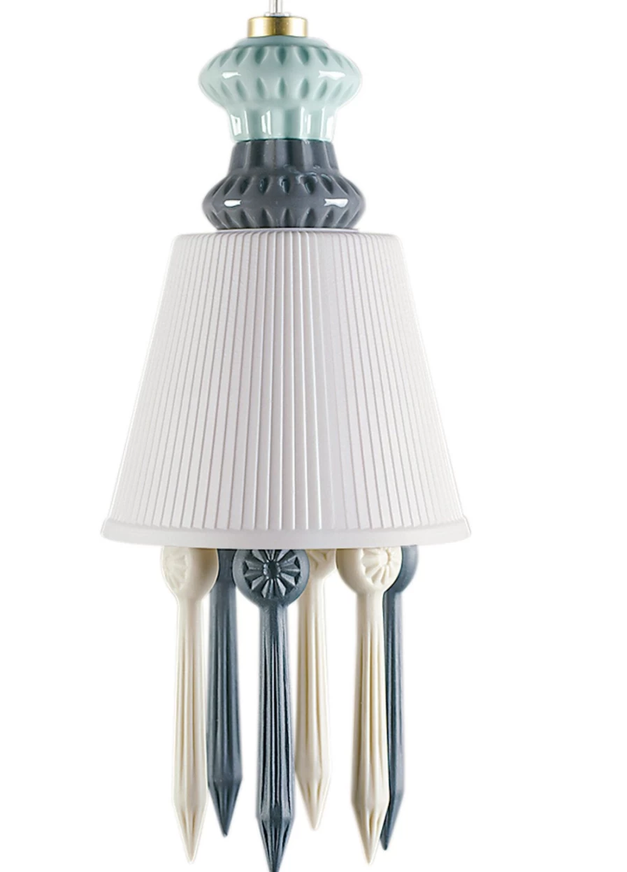 Lladró Belle De Nuit Black Ceiling Lamp with Lithophane for US Market