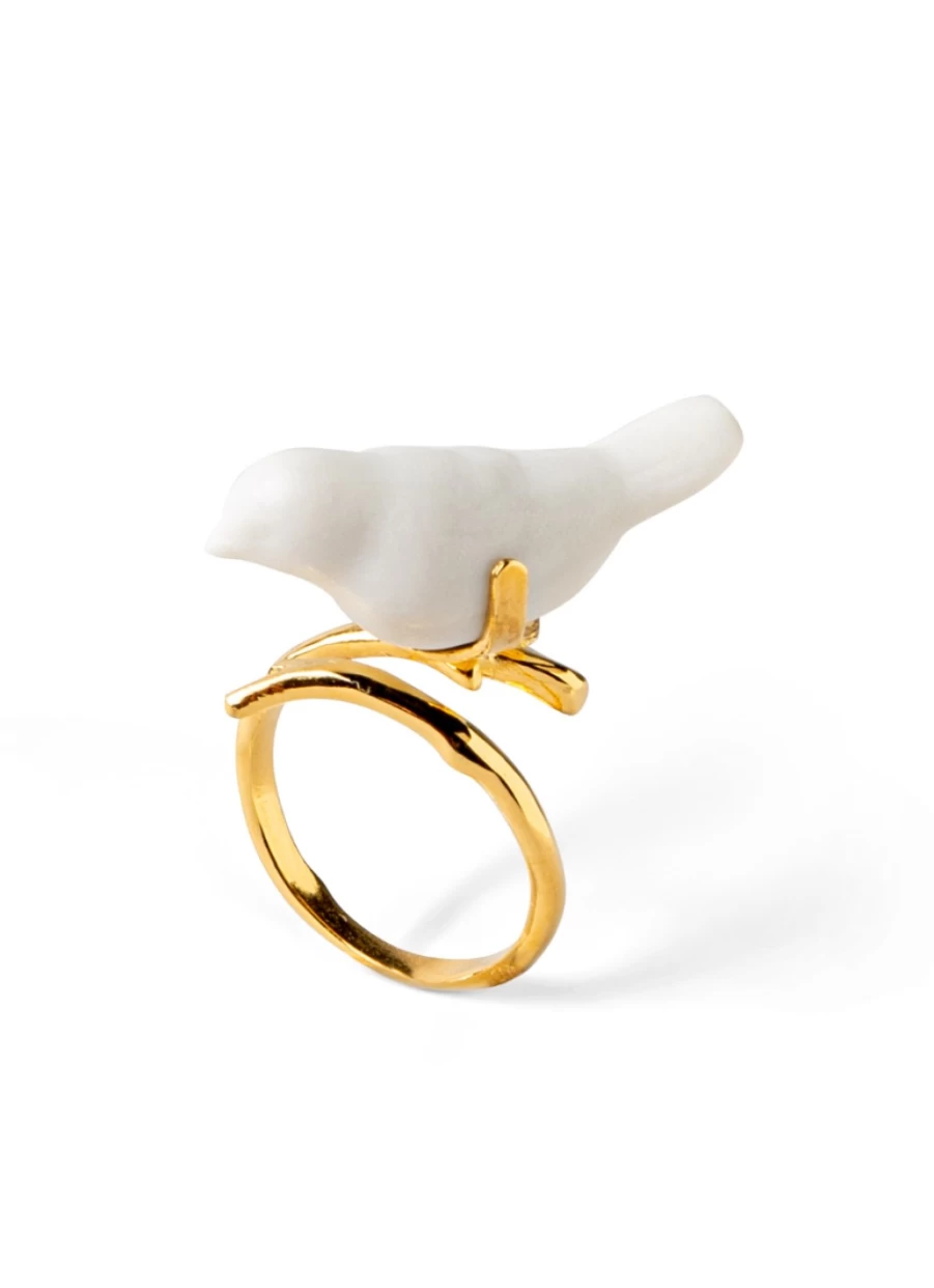Lladró Magic Forest Enchanted Floral Ring Type 587 - Elegant Porcelain Jewelry