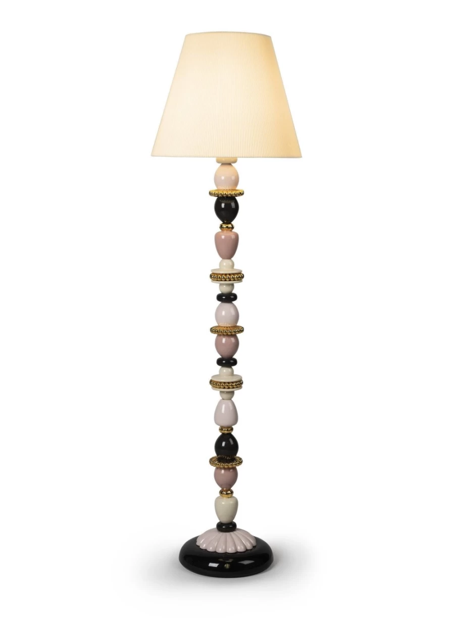 Lladró Firefly Floor Lamp in Pink and Gold - Elegant Lighting for Modern Interiors