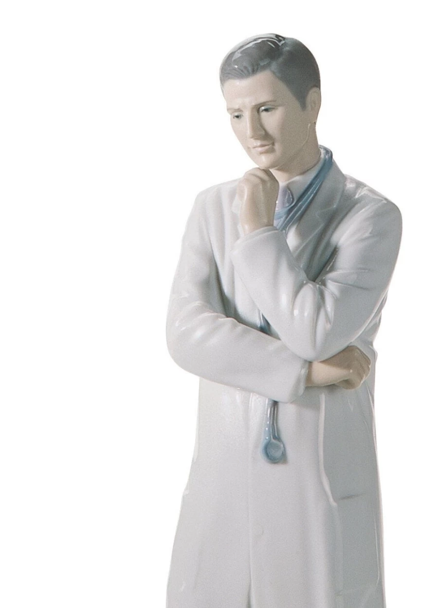 Lladró Fair Skin Male Doctor Figurine - Handcrafted Porcelain Collectible Statue