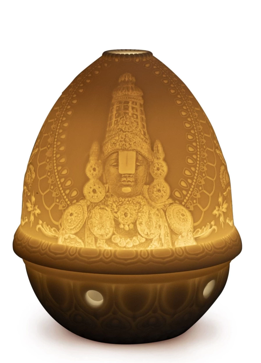 Lladró Lord Balaji Rechargeable LED Lithophane Light for Home Decor