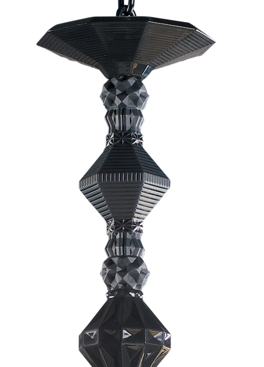 Lladró Belle De Nuit 12-Light Absolute Black Chandelier – Elegant Modern Ceiling Lighting
