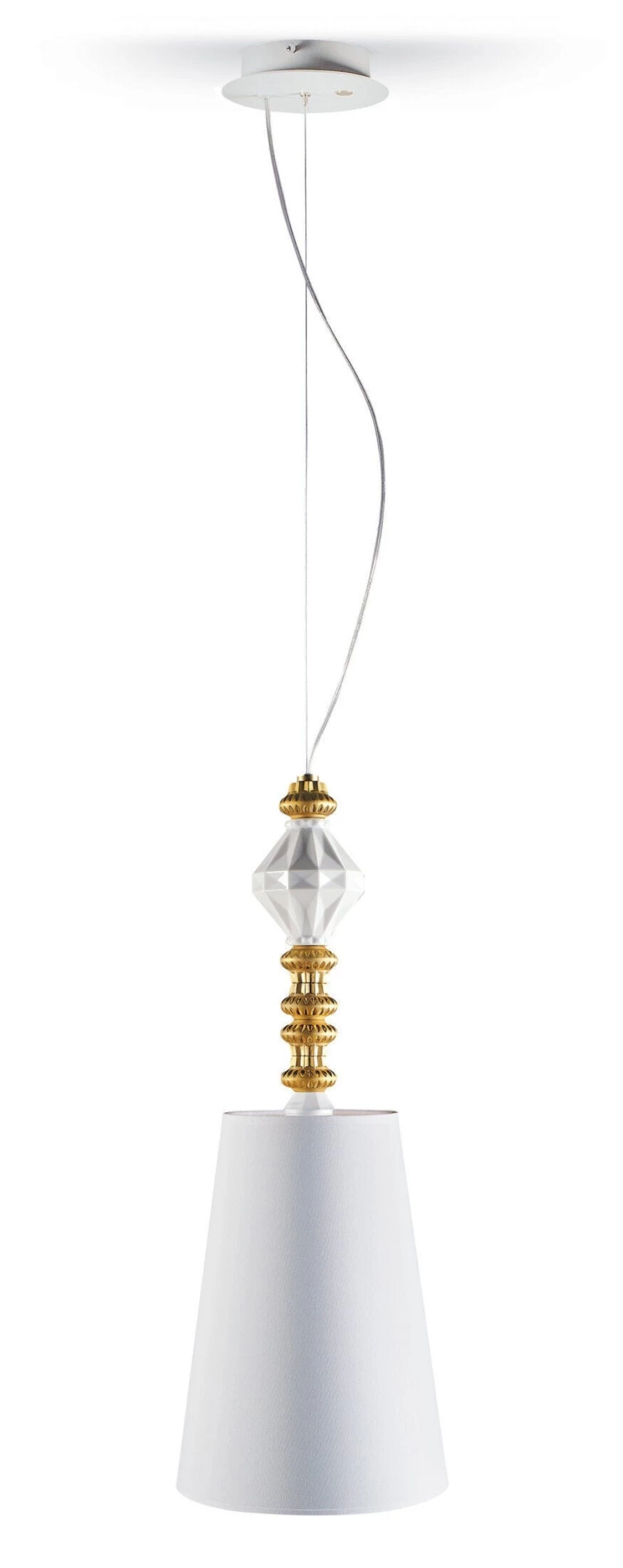 Lladró Belle De Nuit Golden Ceiling Light I – Elegant Crystal Chandelier for Luxury Home Decor
